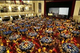 The tables were set at the beautiful Waldorf-Astoria Hotel located on Park Avenue in New York. 