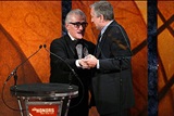 Scorsese greets his frequent collaborator and friend, DGA Honoree Robert DeNiro. (Photo by Matthew Peyton/Getty Images).