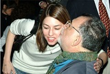 2003 Feature Film Nominee Sofia Coppola is greeted by her father, 1998 DGA Lifetime Achievement Award Recipient Francis Ford Coppola.