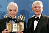 Frank Capra Achievement Award recipient Jerry Ziesmer with presenter Robert Butler.