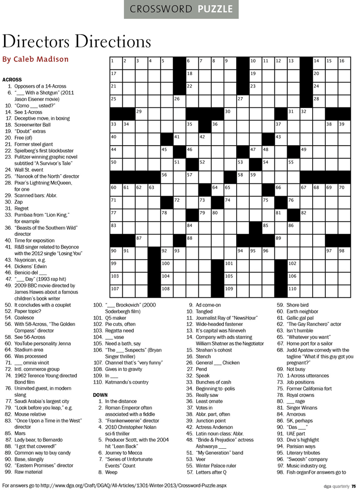 DGAQ Crossword Puzzle