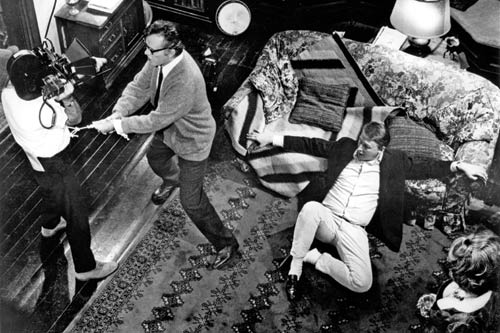 IN MOTION: Nichols has Richard Burton, attached to DP Haskell Wexler, swing around the room in Who’s Afraid of Virginia Woolf? (1966). - photo courtesy Academy of Motion Picture Arts and Sciences 