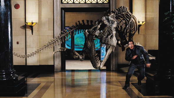AFTER HOURS: Ben Stiller is a night guard at a natural history museum trying to cope with strange doings in Night at the Museum. - photo by Rhythm & Hues